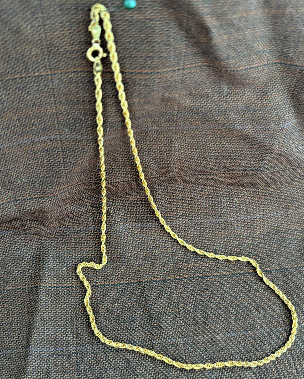 Milor 925 Italy Gold Bonded Sterling Silver Rope Chain Necklace 20"